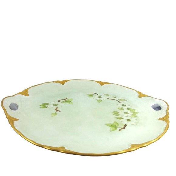 Serving Plate Ceramic Platter w/ Handles Hand Painted Signed Effie Taylor - Picture 8 of 9